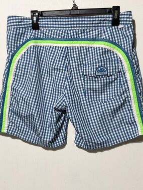 Men's Sundek Gingham Swim Trunks - Drawstring Waist